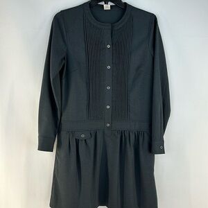 J. Crew Drop Waist Pleated Front Long Sleeve Dress, 2